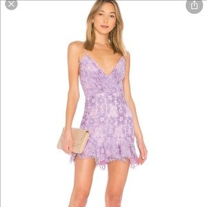 NBD Marilyn Lilac Lace Mini Dress